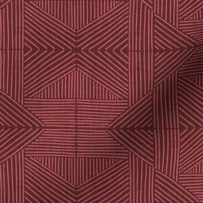 Red Mudcloth Weaving Lines - medium