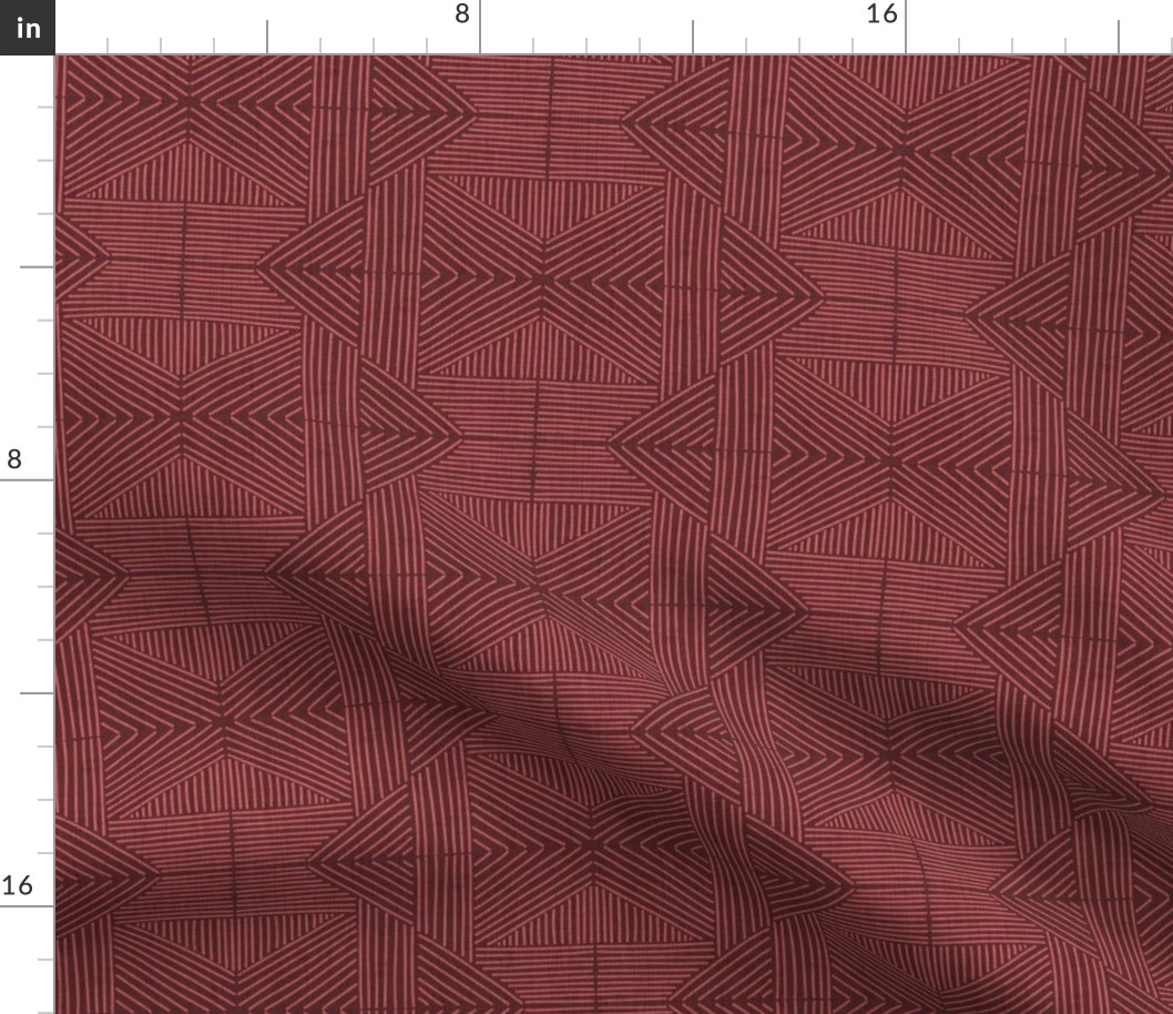 Red Mudcloth Weaving Lines - medium