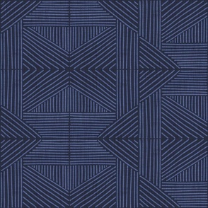 Indigo Blue Mudcloth Weaving Lines - large