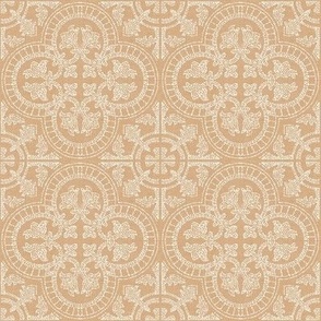 Dotted Fleur Tile Caramel Toffee Small