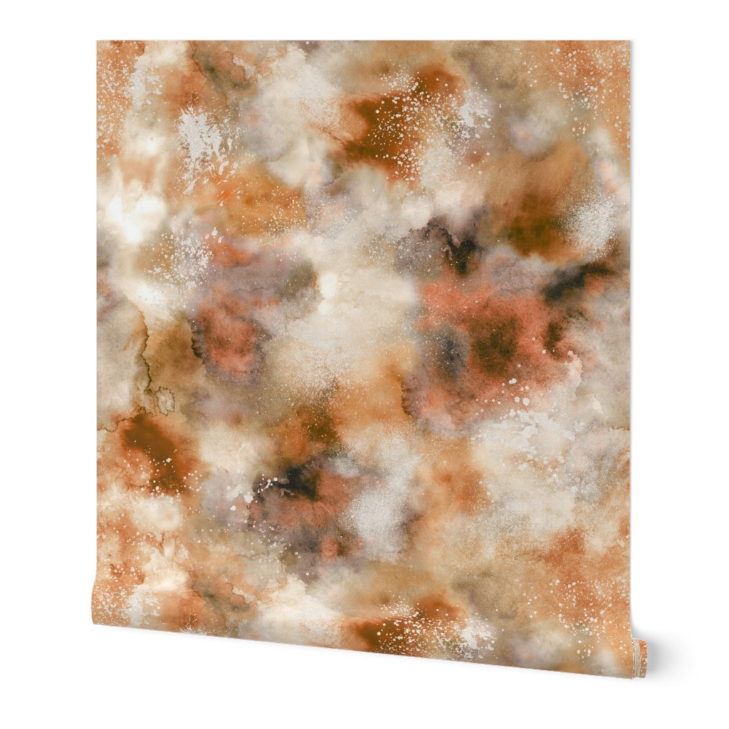 Marble smoky watercolor - Quiet luxury - Abstract texture - Orange amber