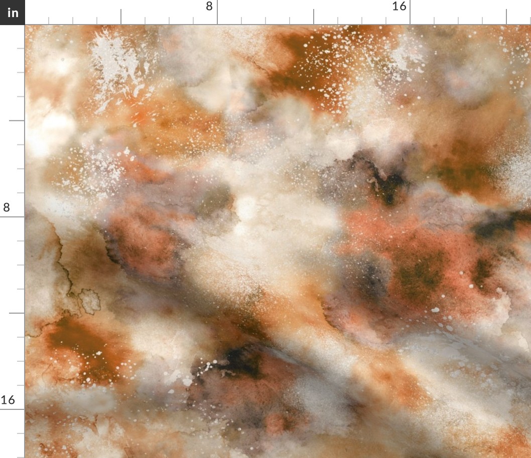 Marble smoky Abstract watercolor texture Orange amber