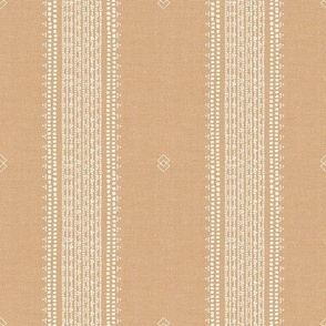 French Linen Stripes Caramel Toffee Small