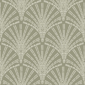 Scallop Fan on Sage Green Large