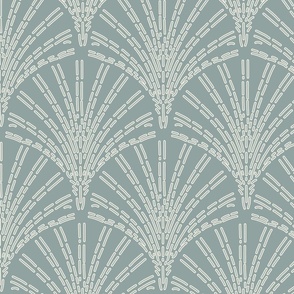 Scallop Fan on Pale Teal Large