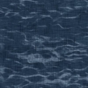 Shibori Linen in Slate | Arashi shibori linen pattern, coordinate fabric for the block printed stars and moons collection in deep royal, dark blue night sky fabric.