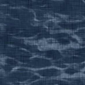 Shibori Linen in Slate (large scale) | Arashi shibori linen pattern, coordinate fabric for the block printed stars and moons collection in deep royal, dark blue night sky fabric.