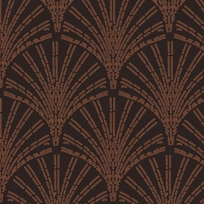 Scallop Fan Brown on Deep Brown Large