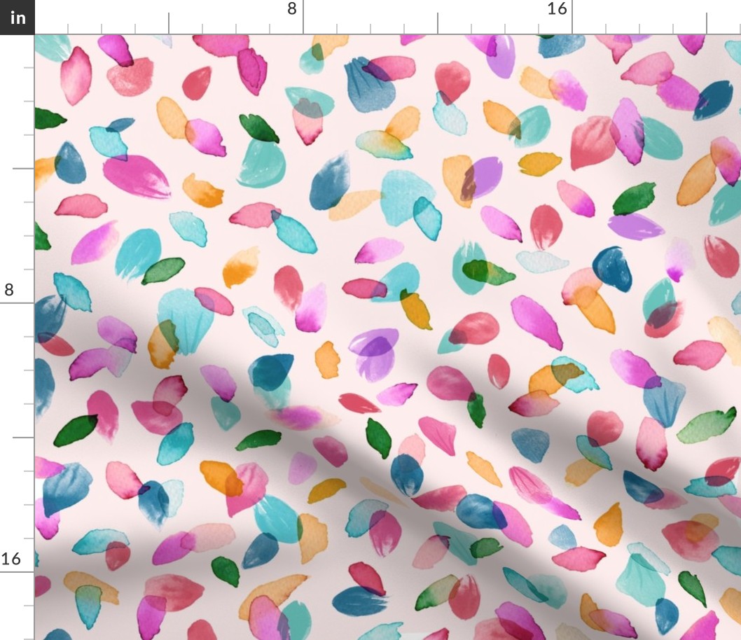 Floral Petals Watercolor Multicolor Pink Medium