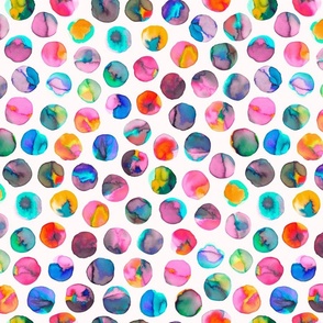 Colorful watercolor dots Multicolor Medium