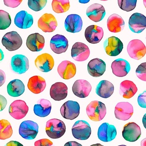 Colorful ink dots Multicolored