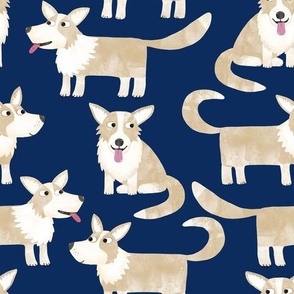 Pembroke Welsh Corgi Dog Navy Blue