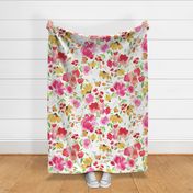 Red Spring floral - Smells like spring - Mom Spring watercolor floral - Red, green and Pink - Jumbo Large floral