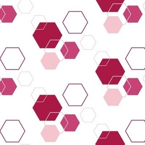 Red and pink hexagon / small scale