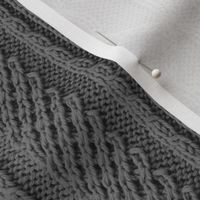 Iron Grey Faux Cable Knit Sweater