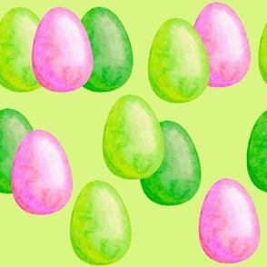 Pink and Green Easter Eggs