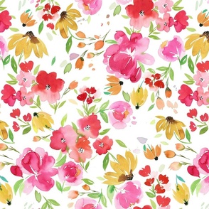 Spring floral watercolor - Smells like spring - Mom floral - Bold painterly - Medium