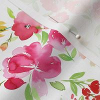 Spring floral watercolor - Smells like spring - Mom floral fabric - Small 