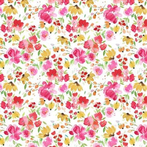 Spring floral watercolor - Smells like spring - Mom floral fabric - Small 