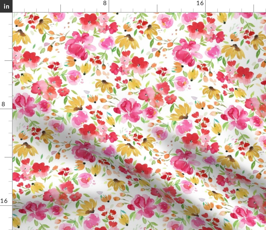 Spring floral watercolor - Smells like spring - Mom floral fabric - Small 