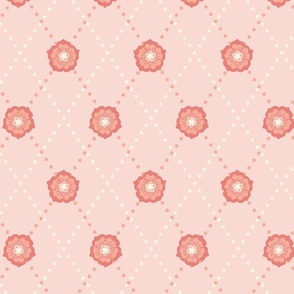 Rosette Argyle - Pastel Pink - Jumbo Scale
