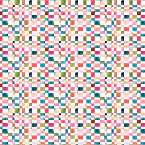 Modern geometric check Watercolor Summer picnic Checker Micro