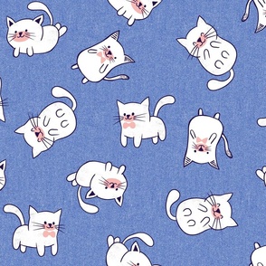 Cute Cats - Periwinkle LS