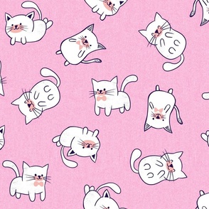 Cute Cats - Pink LS