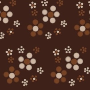 Fujita - brown beige floral romantic flower art design fabric pattern