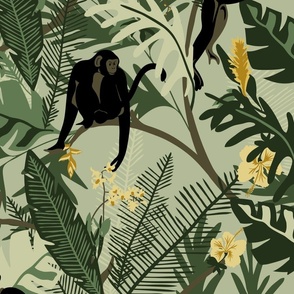 Tropical Monkeys - Large - Yellow