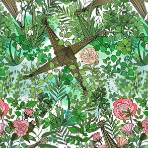Brigid's Spring Garden of Wild Irish Roses (large scale) 