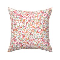 Daisies Ditsy floral - Daisies floral watercolor - Mom fabric - Orange Red - Small
