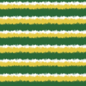 Fur stripes - green yellow white -cosplay and costume fabric, children and kids bedding