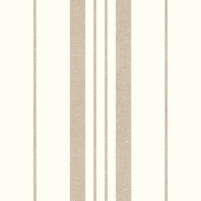 Linen Ticking Stipe in Taupe