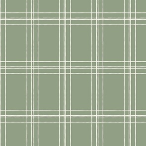 Lined Linens - Quad Plaid - Cream Green - (Winter Squash)