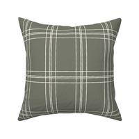 Lined Linens - Quad Plaid - Cream, Olive - (Winter Squash)