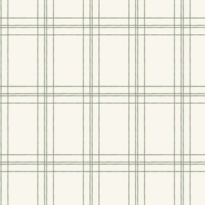 Lined Linens - Quad Plaid - Green, Cream - (Winter Squash)