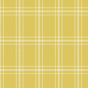 Lined Linens - Quad Plaid - Yellow, Cream - (Winter Squash)