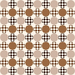 Earth Tone Throw Pillows Checkered dots Small Scale
