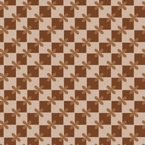 Checkers + Flowers - Earth Tones