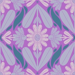 Garden of Daisies - Bold Purple
