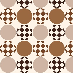Earth Tone Throw Pillows Checkered Dots