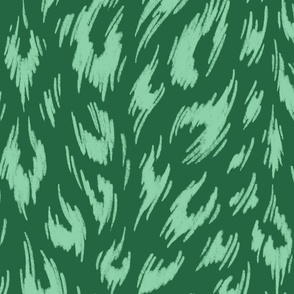 Leopard Print Duotone - Emerald and Jade - LARGE