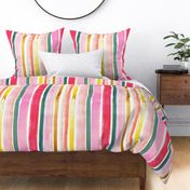 Artistic Stripes Watercolor Red green Jumbo Large