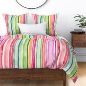 Spring Rainbow stripes watercolor Jumbo Large