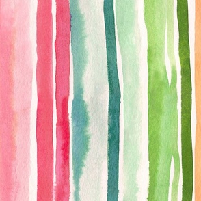 Spring Rainbow stripes watercolor Jumbo Large