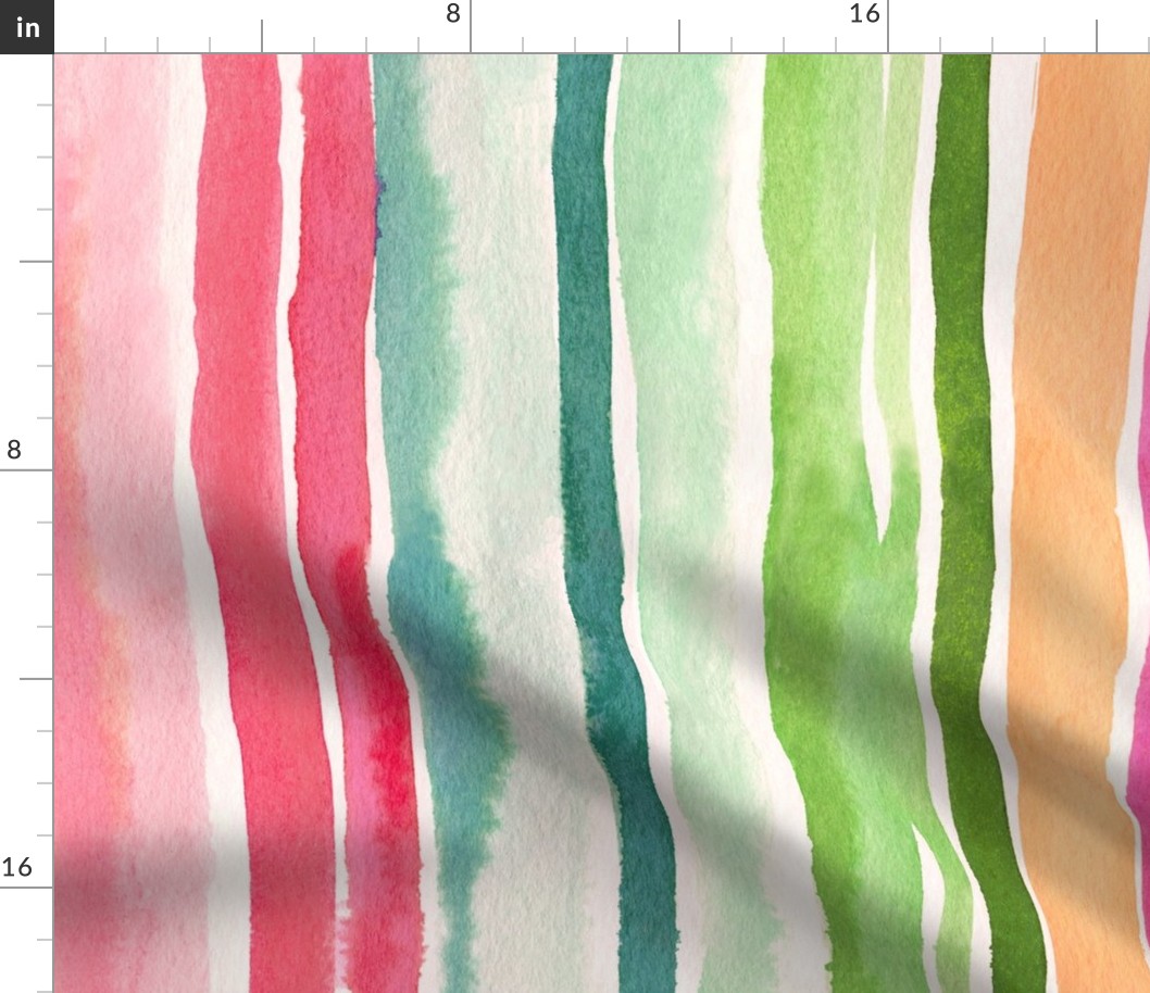 Spring Rainbow stripes watercolor Jumbo Large