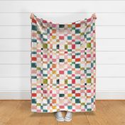 Modern geometric check Watercolor Spring picnic checkerboard Jumbo Large