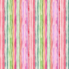 Spring Rainbow Stripes Watercolor Small