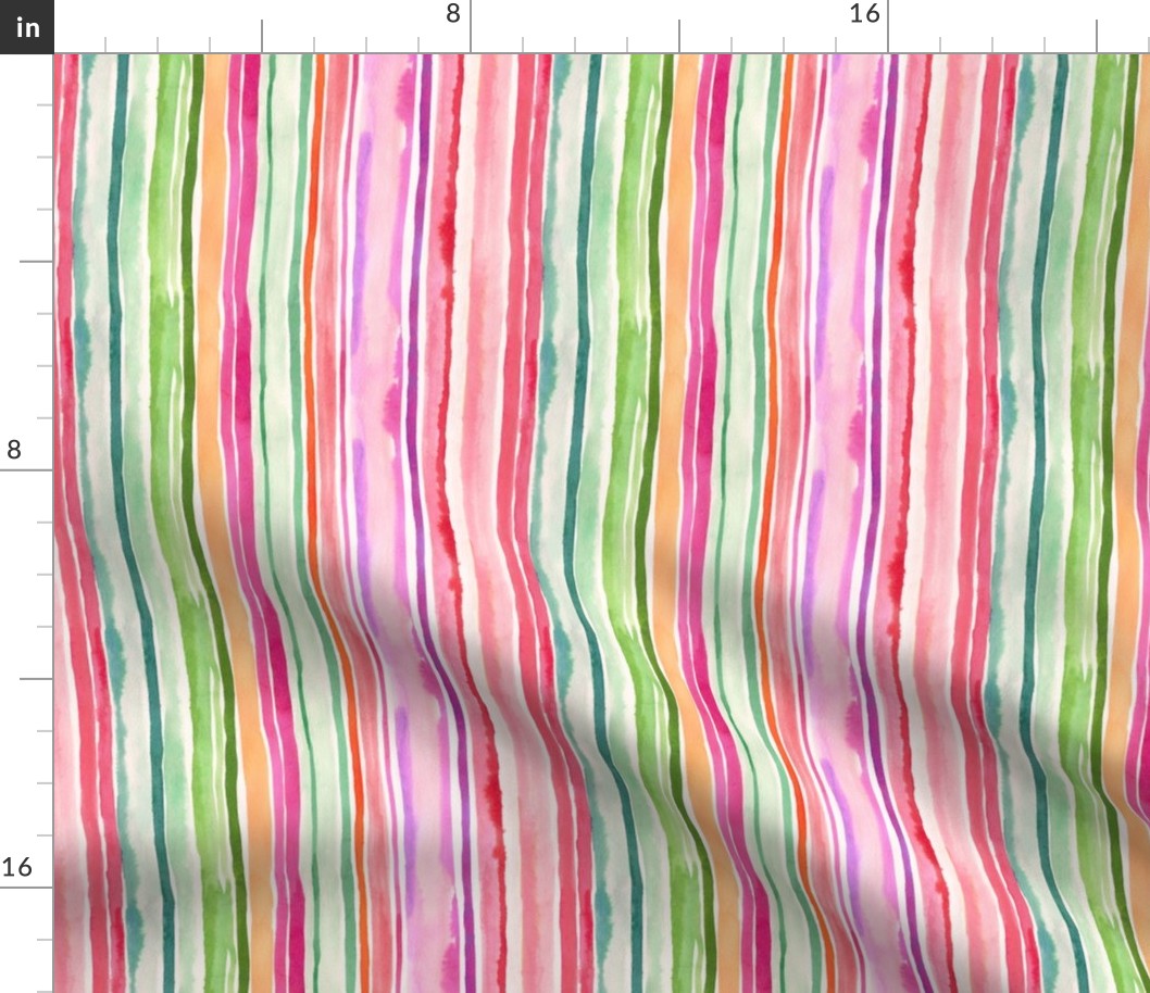 Spring Rainbow Stripes Watercolor Small